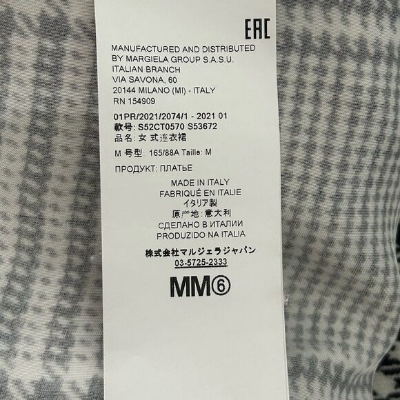 MM6 MAISON MARGIELA CHECK PRINTED DRESS ECRU/BLACK CHECK - Picture 11 of 14